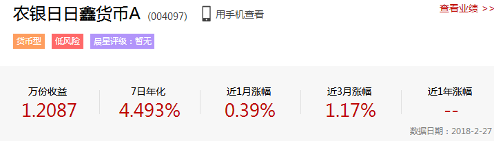 农银日日鑫货币a怎么样？安全吗？靠谱吗？