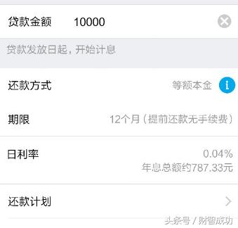 支付宝借呗,借一万,每个月要还多少?