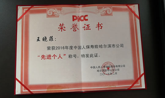 黑龙江中国人保王晓菲：照亮同行伙伴的路，服务好每一位客户