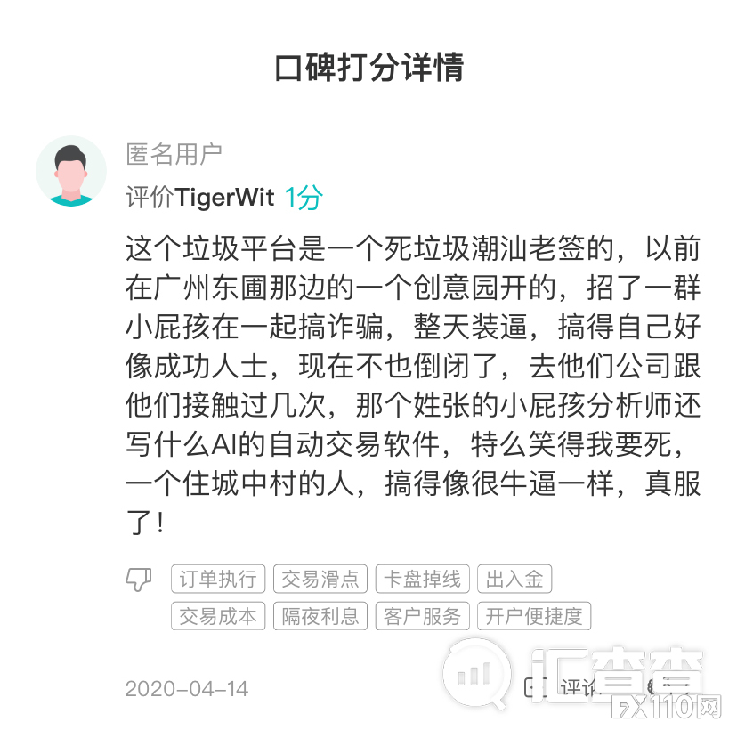 【汇查查曝光】自导自演！Tigerwit平台赔偿亏损金，又要求交易满32手