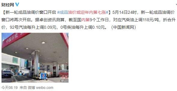 油价或迎年内第七涨会涨多少，油价上调对股价的影响及利好哪些上市公司