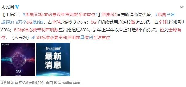 我国5G标准必要专利声明数全球首位，我国5g技术发展现状及5g股票投资价值