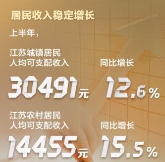 上半年江苏居民人均可支配收入25119元，哪些行业发展较好？未来江苏经济如何发展？