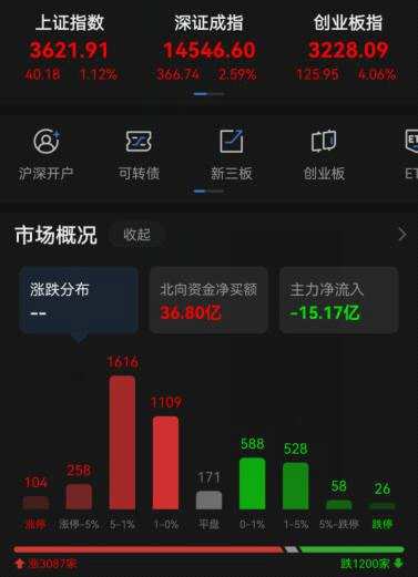 两市超百股涨停！创指暴涨4% 沪指涨逾1%收复3600点 酿酒医药大幅走高