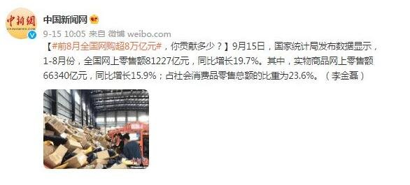 前8月全国网购超8万亿元，你贡献了多少，网购有什么好处和弊端，国内购物平台都有哪些