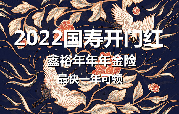 2022国寿开门红鑫裕年年年金险!首创最快一年就能领取年金险!