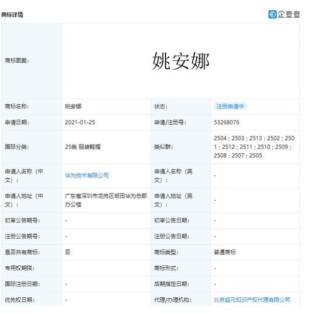 华为申请姚安娜商标获批是什么情况，企业为什么重视知识产权，注册商标有什么好处